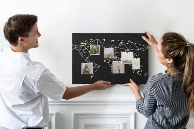 Kurk prikbord Moderne wereldkaart