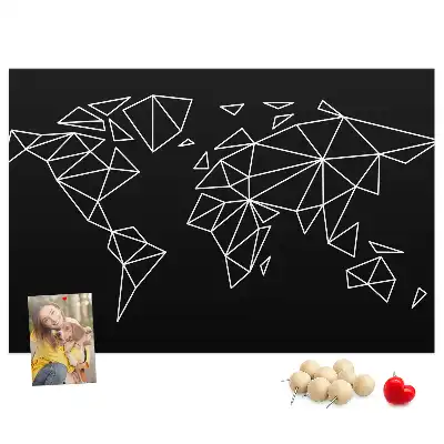 Kurk prikbord Moderne wereldkaart