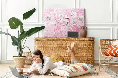 Memobord van kurk Floristisch motief van bloei