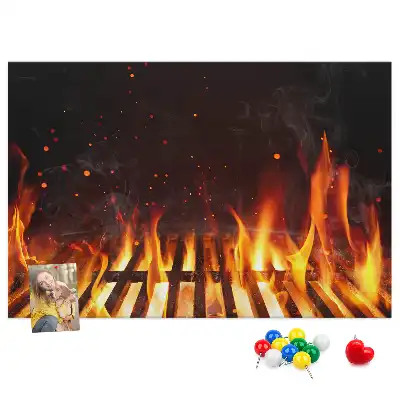 Memobord van kurk Barbecue