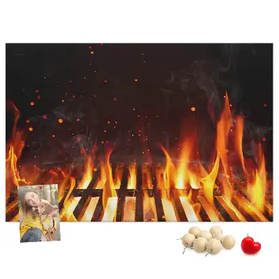 Memobord van kurk Barbecue