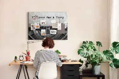 Memobord van kurk Iedereen heeft een verhaal