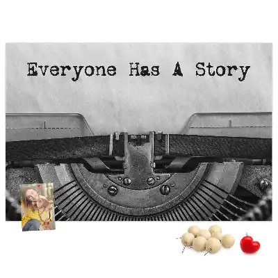 Memobord van kurk Iedereen heeft een verhaal