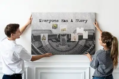 Memobord van kurk Iedereen heeft een verhaal