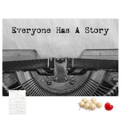 Memobord van kurk Iedereen heeft een verhaal