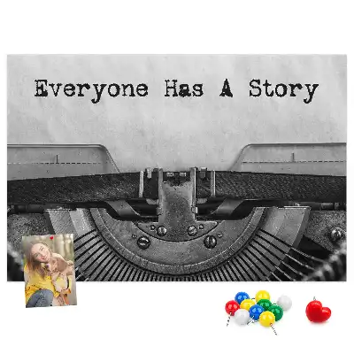 Memobord van kurk Iedereen heeft een verhaal