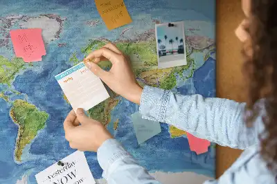 Memobord van kurk Grafiek wereldkaart retro