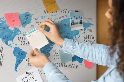 Kurk prikbord Blauwe wereldkaart