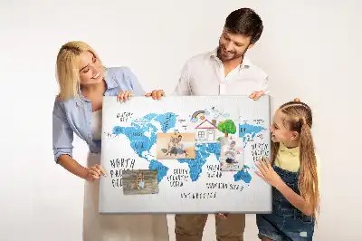 Kurk prikbord Blauwe wereldkaart