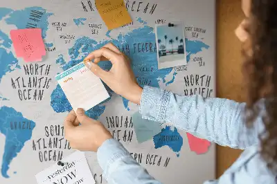 Kurk prikbord Blauwe wereldkaart