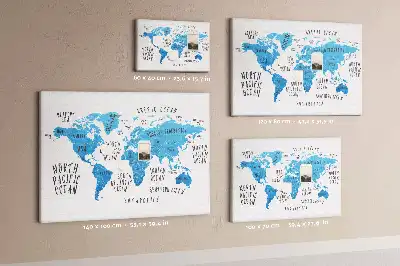 Kurk prikbord Blauwe wereldkaart