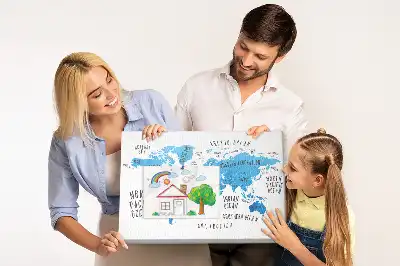 Kurk prikbord Blauwe wereldkaart