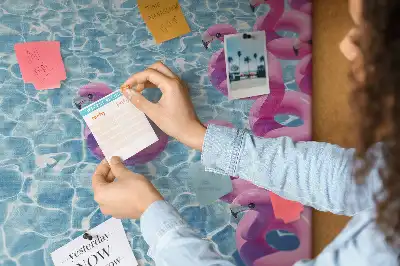 Memobord van kurk Paardebloemen flamingo's