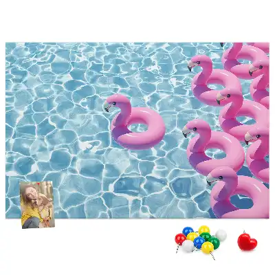 Memobord van kurk Paardebloemen flamingo's