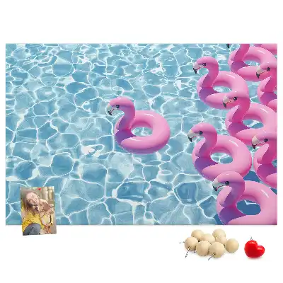 Memobord van kurk Paardebloemen flamingo's