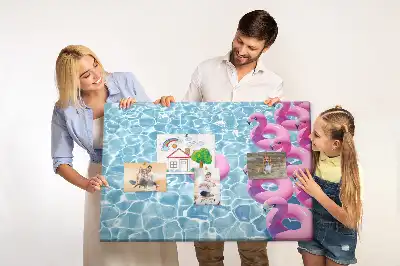 Memobord van kurk Paardebloemen flamingo's