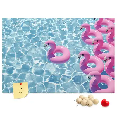 Memobord van kurk Paardebloemen flamingo's