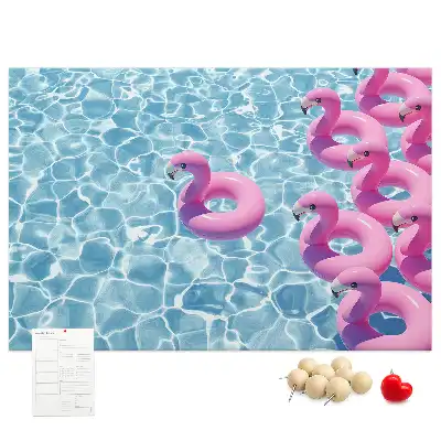 Memobord van kurk Paardebloemen flamingo's