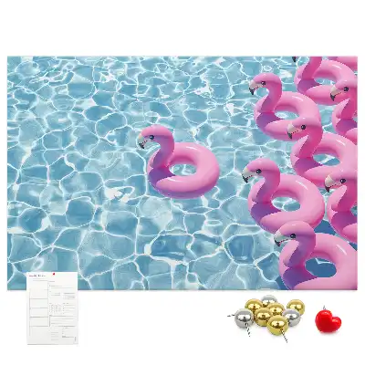 Memobord van kurk Paardebloemen flamingo's