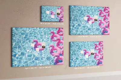 Memobord van kurk Paardebloemen flamingo's