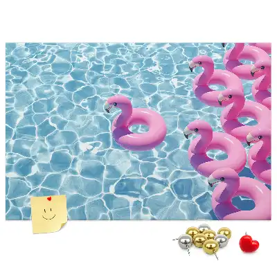 Memobord van kurk Paardebloemen flamingo's