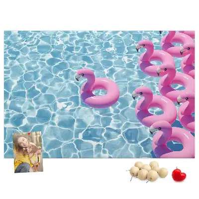 Memobord van kurk Paardebloemen flamingo's