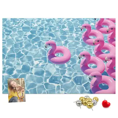 Memobord van kurk Paardebloemen flamingo's