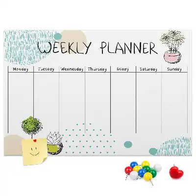 Kurk prikbord Weekorganizer cactussen