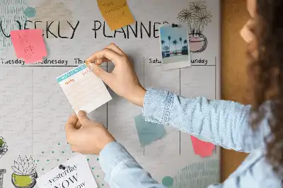 Kurk prikbord Weekorganizer cactussen