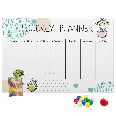 Kurk prikbord Weekorganizer cactussen