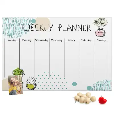 Kurk prikbord Weekorganizer cactussen