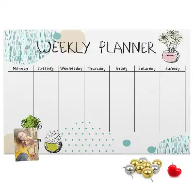 Kurk prikbord Weekorganizer cactussen
