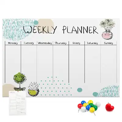Kurk prikbord Weekorganizer cactussen
