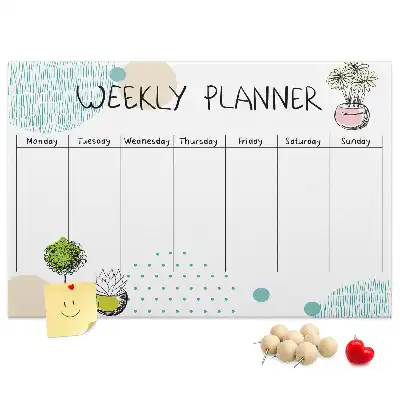 Kurk prikbord Weekorganizer cactussen