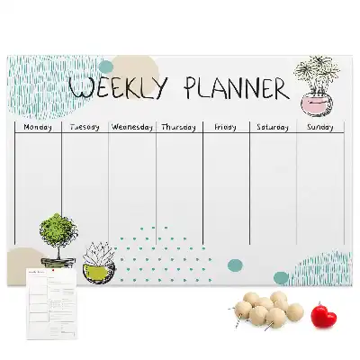 Kurk prikbord Weekorganizer cactussen