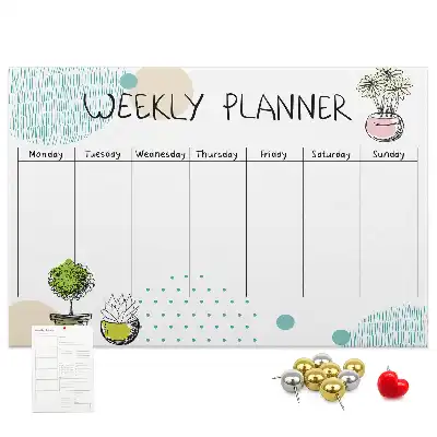 Kurk prikbord Weekorganizer cactussen