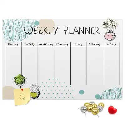 Kurk prikbord Weekorganizer cactussen