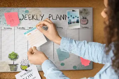 Kurk prikbord Weekorganizer cactussen