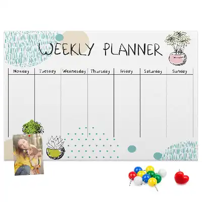 Kurk prikbord Weekorganizer cactussen