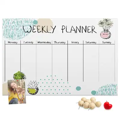 Kurk prikbord Weekorganizer cactussen