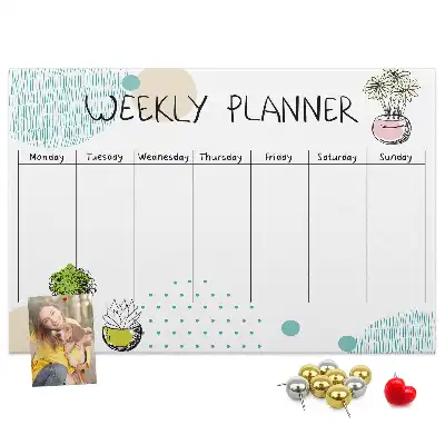 Kurk prikbord Weekorganizer cactussen