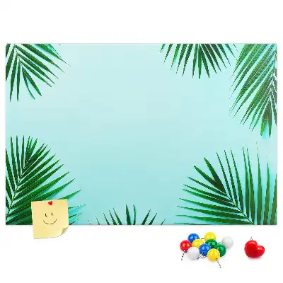 Kurken prikbord met regenwoud botanische print
