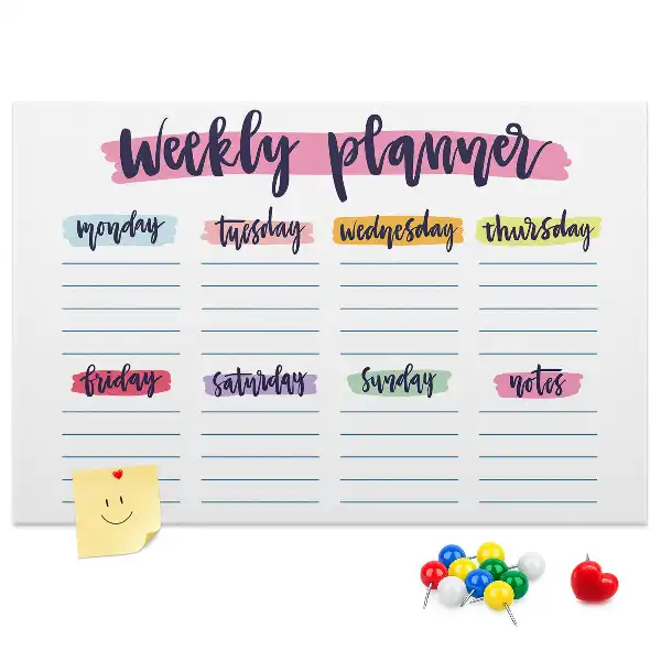 Memobord van kurk Handgeschreven planner