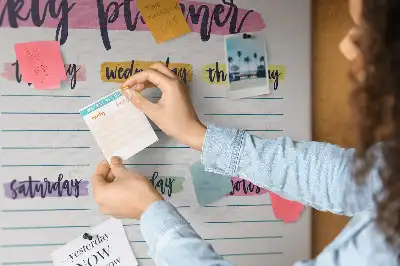Memobord van kurk Handgeschreven planner
