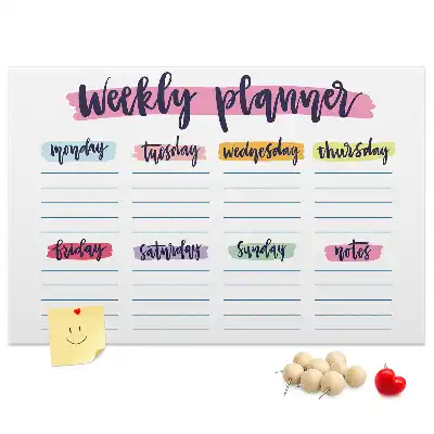 Memobord van kurk Handgeschreven planner