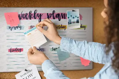 Memobord van kurk Handgeschreven planner