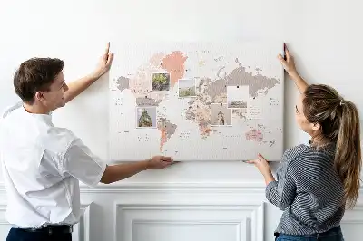 Memobord van kurk Gedetailleerde wereldkaart