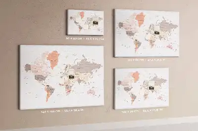 Memobord van kurk Gedetailleerde wereldkaart