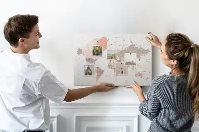 Memobord van kurk Gedetailleerde wereldkaart