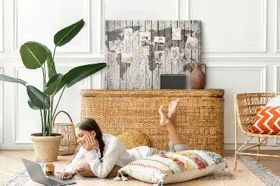 Kurk prikbord Wereldkaart Planken